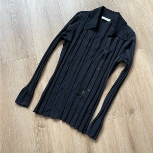Sandro Ribbed Button-Up Knit Shirt/Sweater - Like New - XS